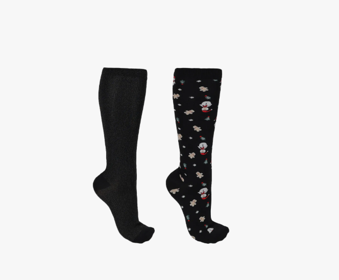 QHP ridestrømper m julemotiv