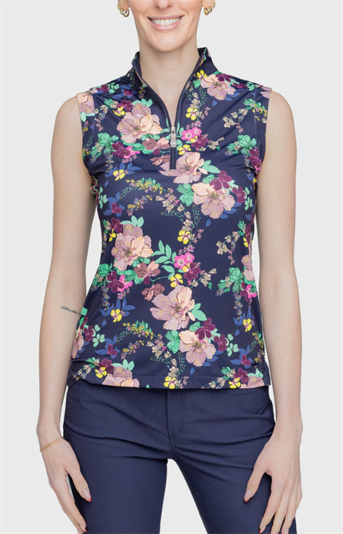 Kastel Lush Garden sleeveless tank top 1/4 zip SS25