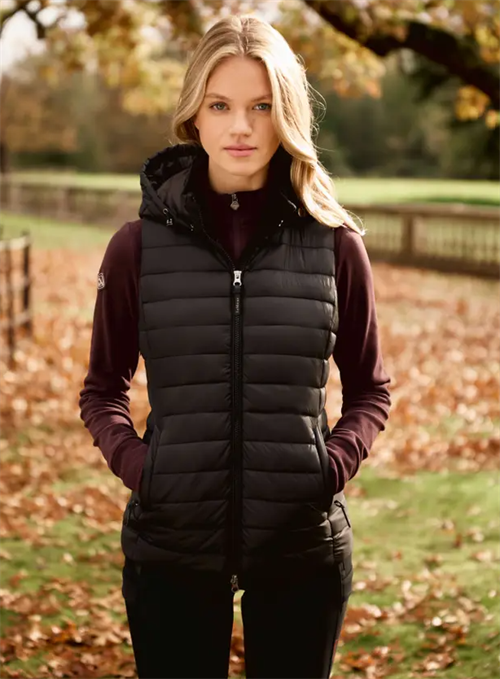 LeMieux Rose puffer vest m aftagelig hætte