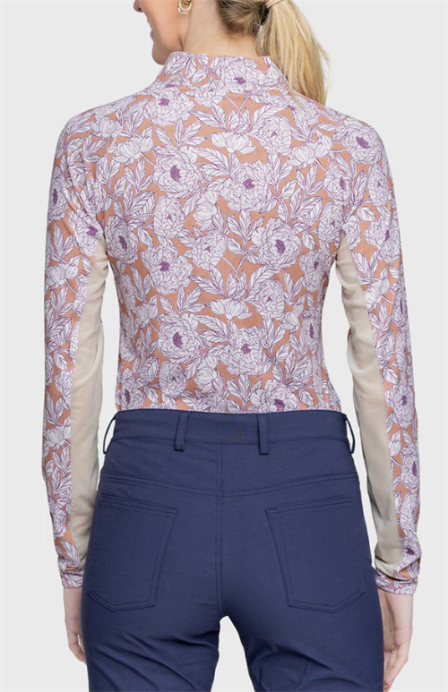 Kastel Tuscan Wild Rose 1/4 zip langærmet bluse SS25